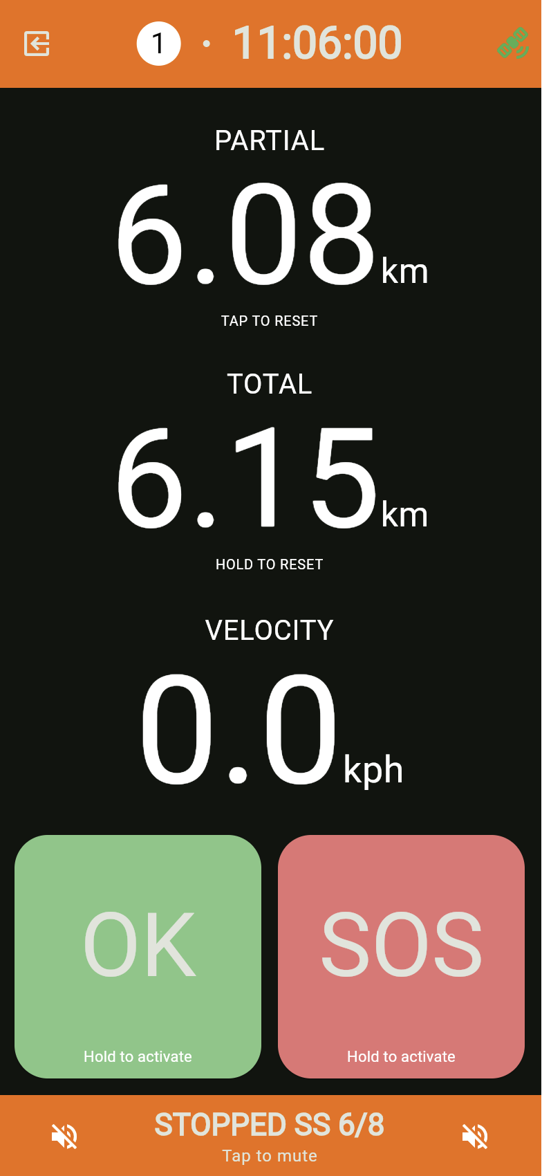 Stopped on stage alert on tracker app